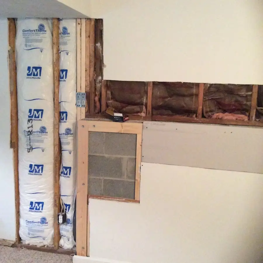 Wall insulation replacement during Contents Cleaning & Restoration in Darby